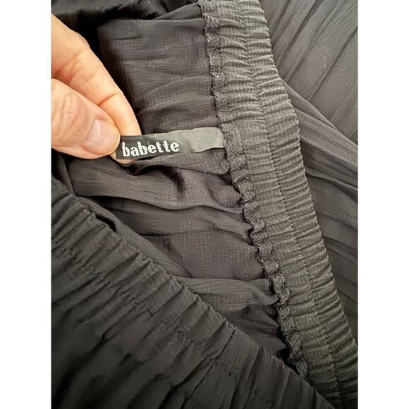 Babette San Francisco Women's Sz Large Black Accordion Pleated Skirt GUC‎ - Picture 4 of 4